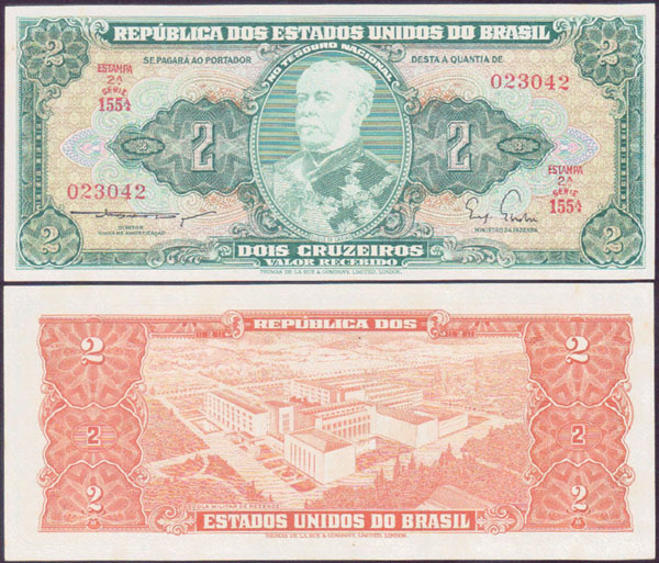 1955 Brazil 2 Cruzeiros (Unc) L000626